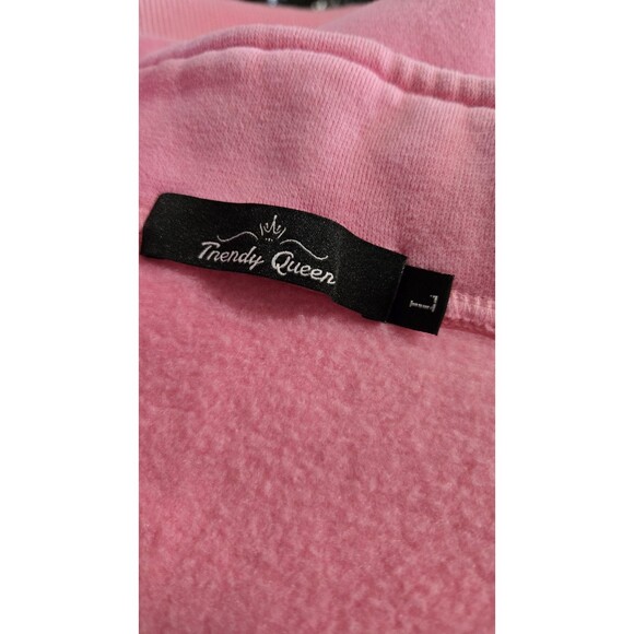 Trendy Queen Pink Heavyweight Kangaroo Pockets Oversized Sweatshirt Size Large - Picture 9 of 10
